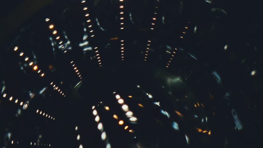Lights on a fair ride outdoors