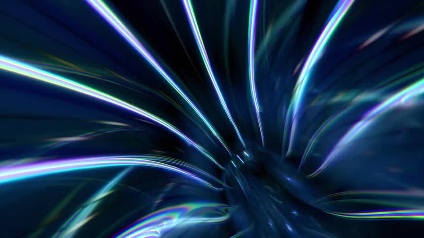 Lights flash through the dark tube in the screensaver