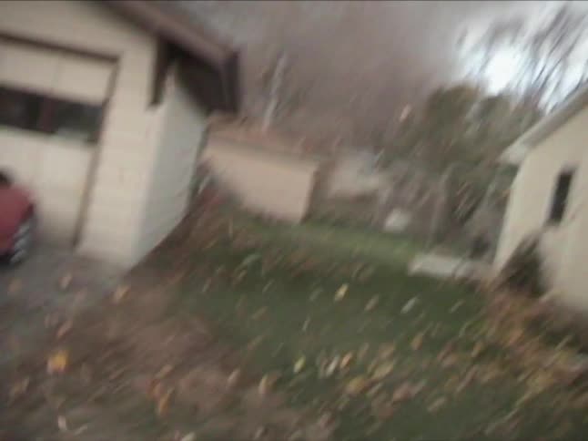 The tornado is ripping through the neighborhood