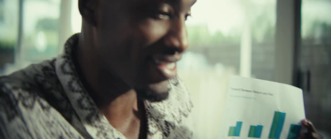 Closeup of persons face with focused expression