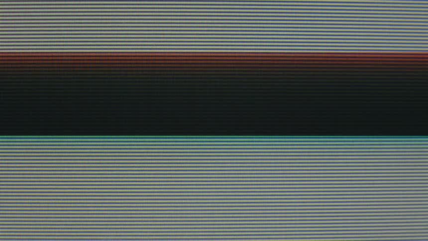 The screen is flickering with lines
