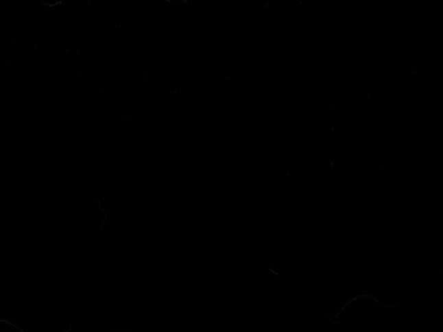 A shirtless man dances as the light strobes and woman appears briefly
