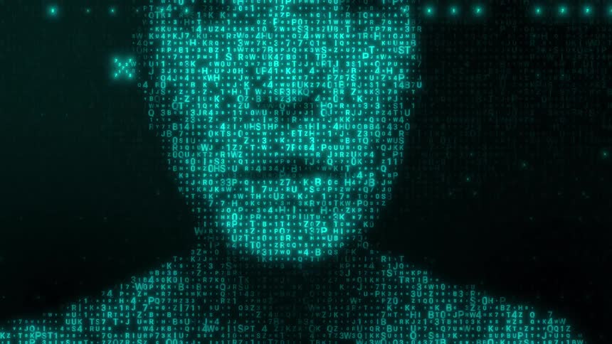An animation of a womans face