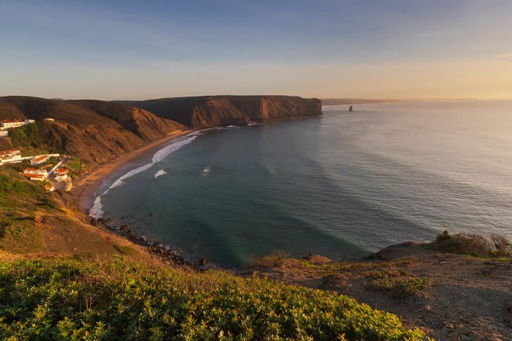 Coastal landscape at the end of the afternoon