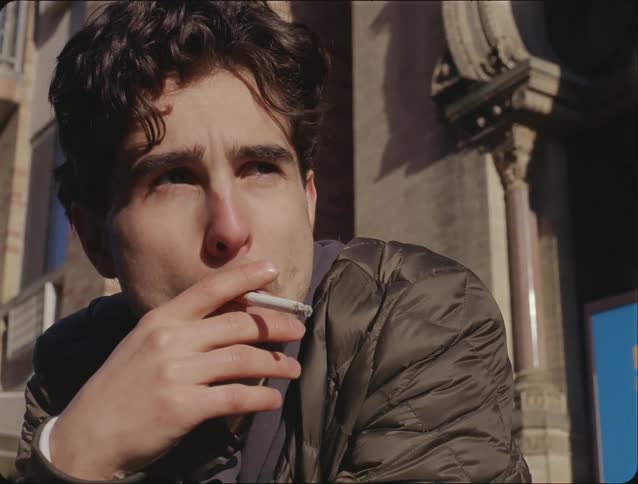 Man smoking outdoors