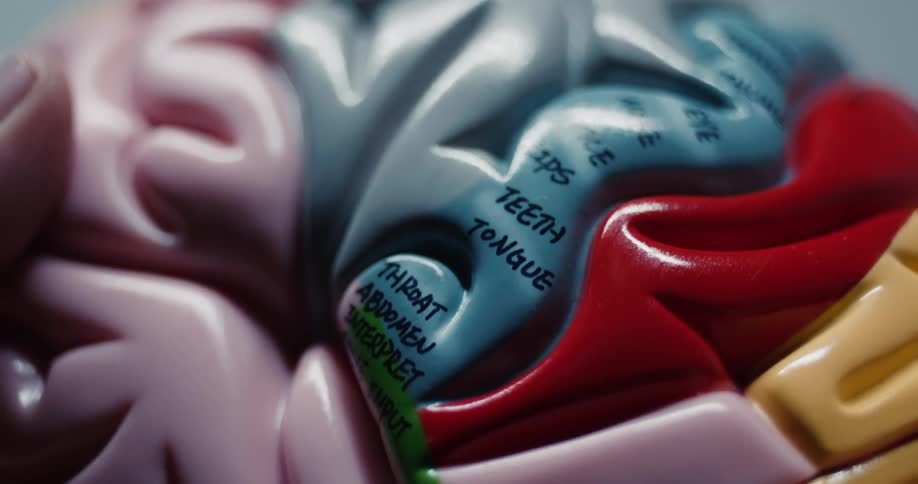 A close up of a sculpture of a brain