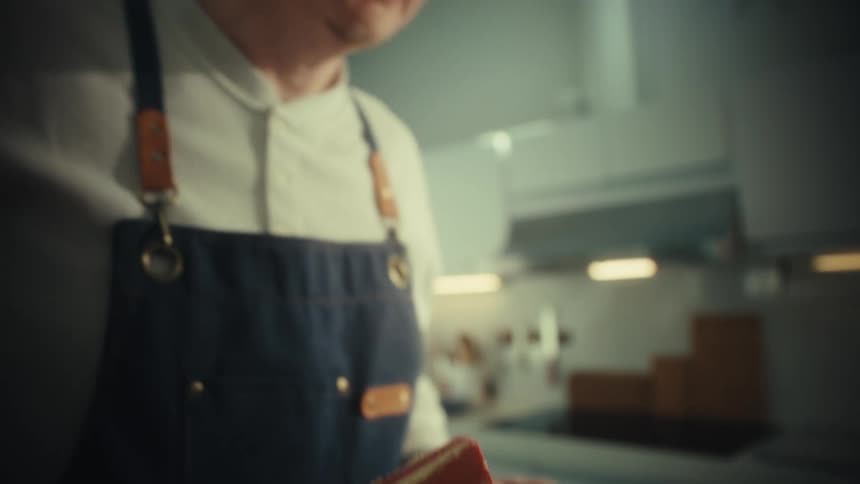 A man baking in a kitchen