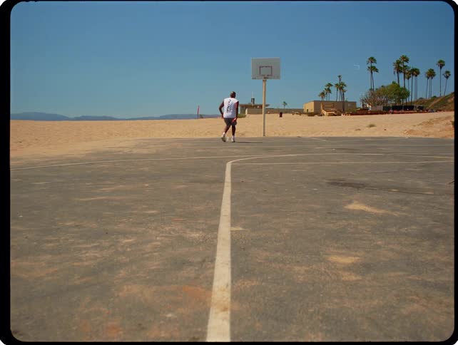 A man running outdoors