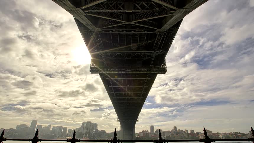 The long bridge stretches into the big city