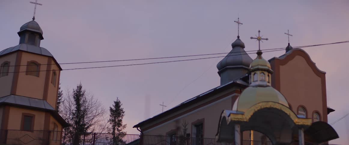 A view of a church outdoors