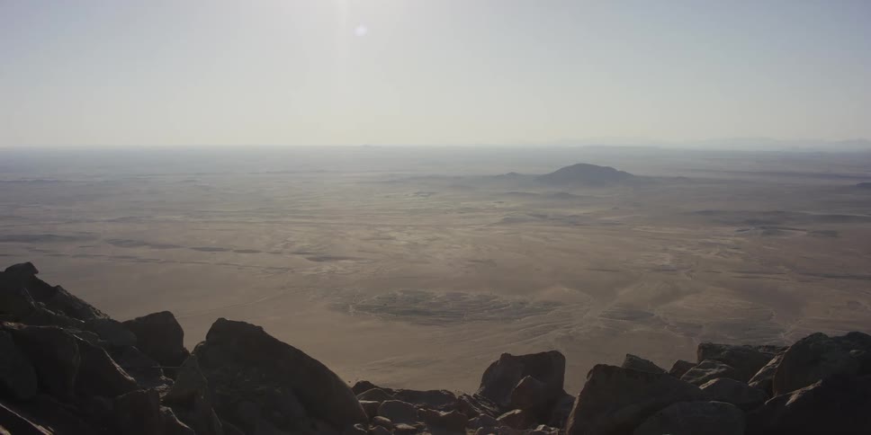 A desert landscape from a mountain