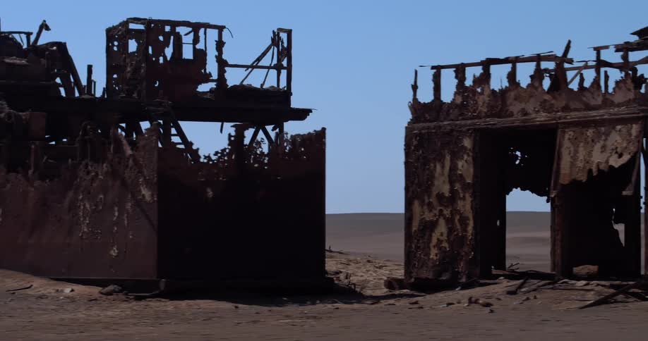 A small city that has been burnt down