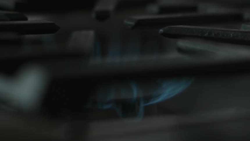 A flame fires on this stove