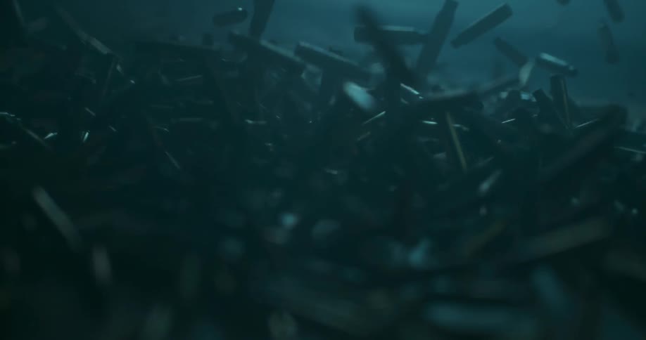 Bullets fall onto the ground