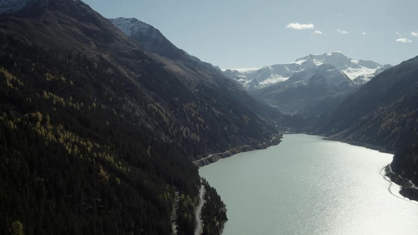 A lake is at the center of this mountain range