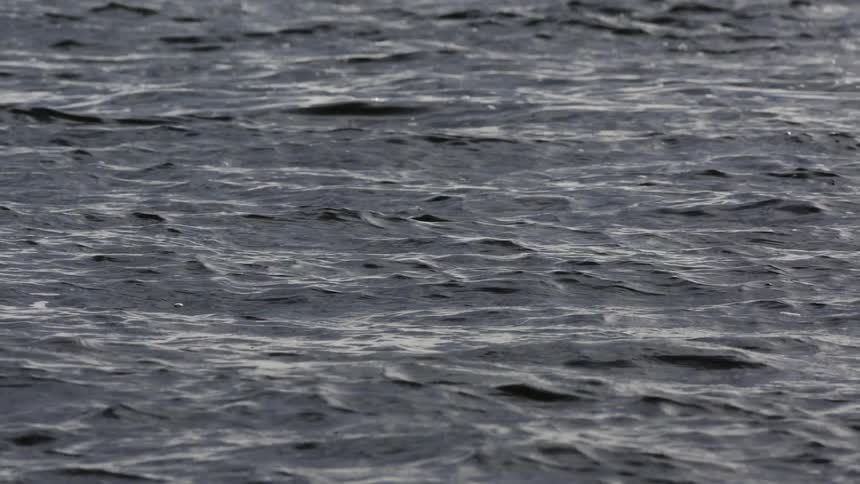 A slow-motion close-up captures the gentle movement of dark water ripples