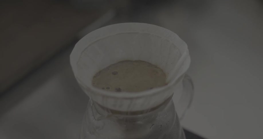 Coffee boils in a filter