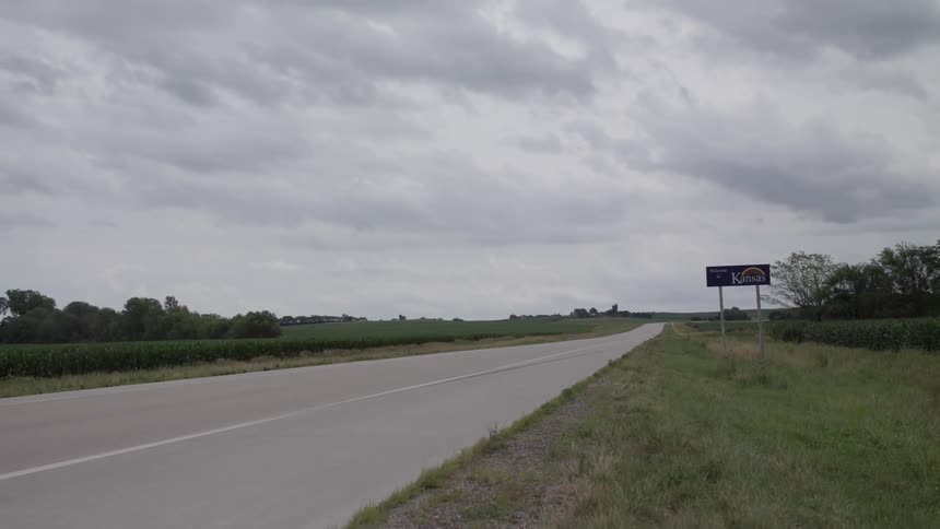Thick clouds over a highway