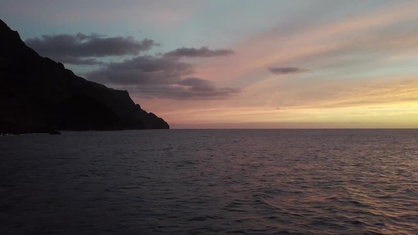 Ocean water ripples at sunset