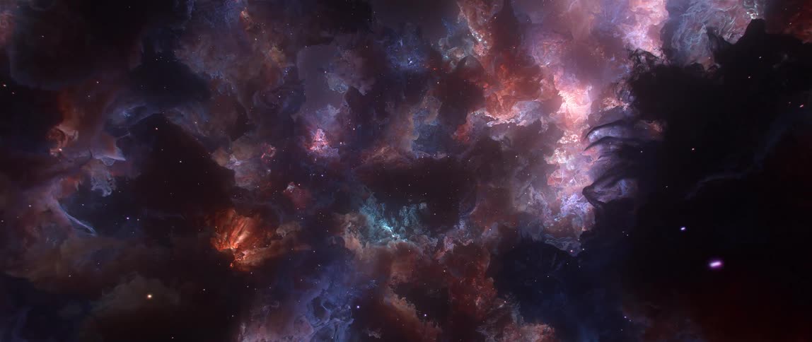 An immersive cosmic flight through a stunningly colorful and detailed interstellar nebula