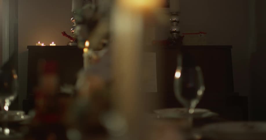 Candle lit dinner table