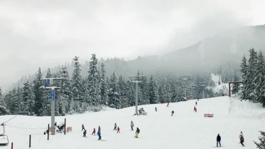 People skiing on a hill