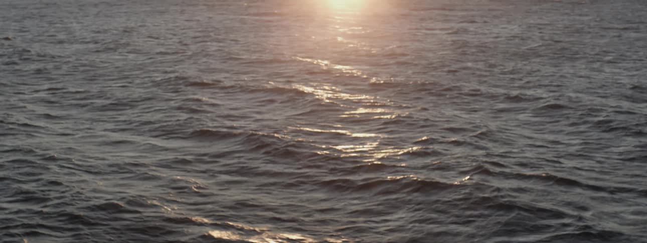 Sunlight reflects on ocean waves