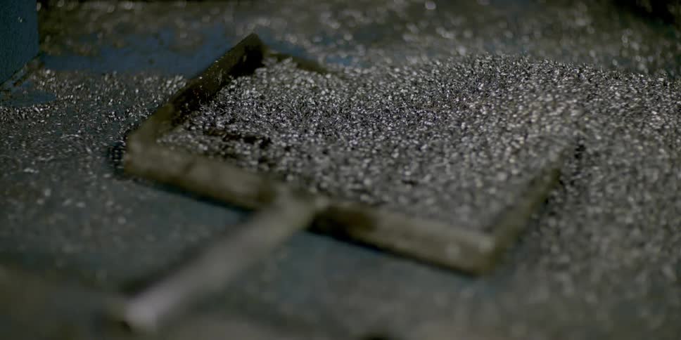 Metal shavings are all over the ground