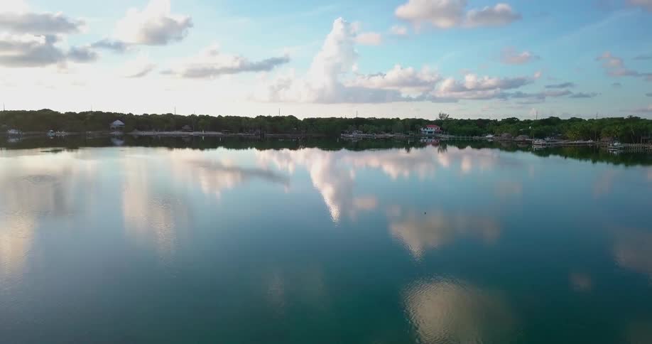 Clouds reflect on a lake
