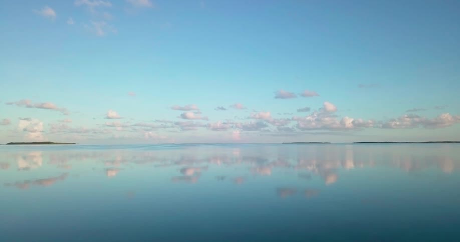 The water is very calm on this sunny day