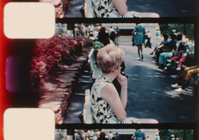 A montage of vintage home movie footage from the 1960s captures a family's day at the Six Flags Over Georgia amusement park