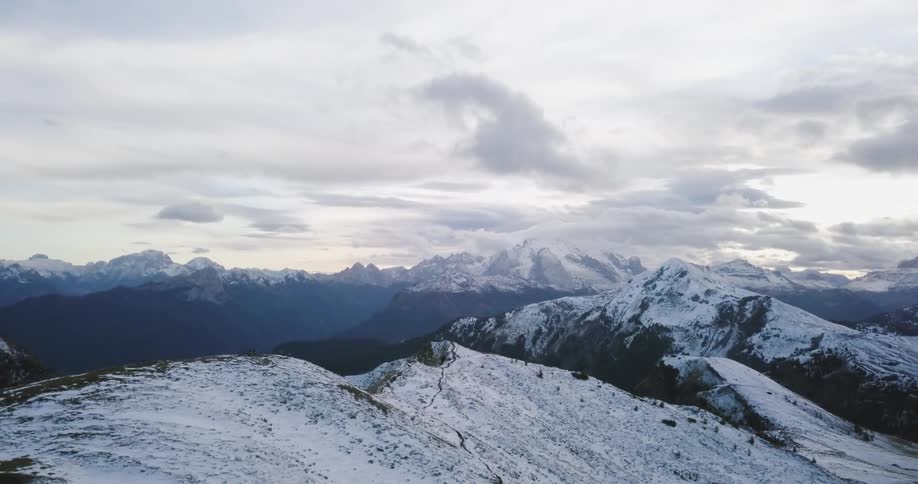 View of mountains on a cloudy day