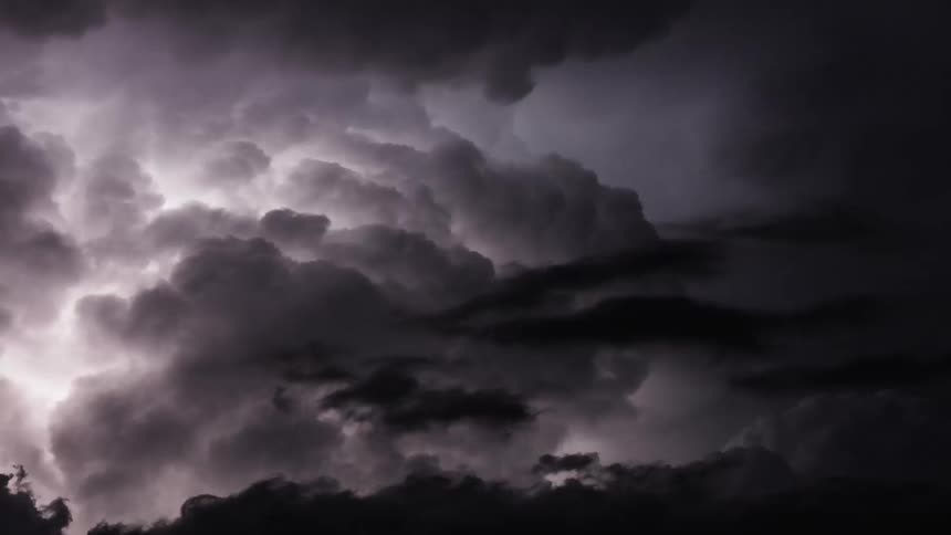 Timelapse of lightning and clouds
