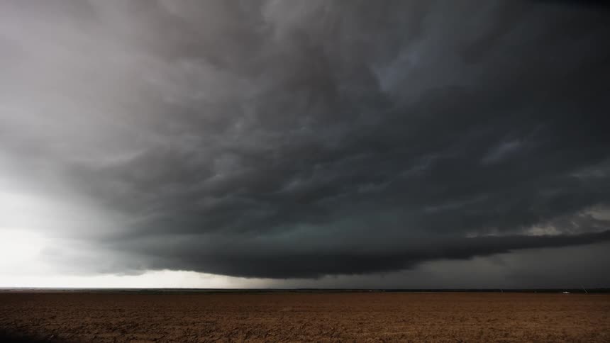 Storm clouds form over the field