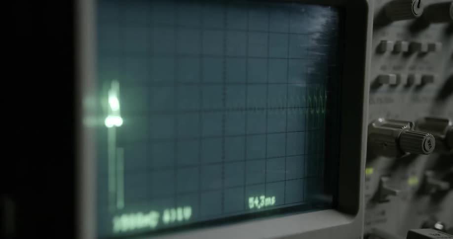 Lines flash on a monitor screen