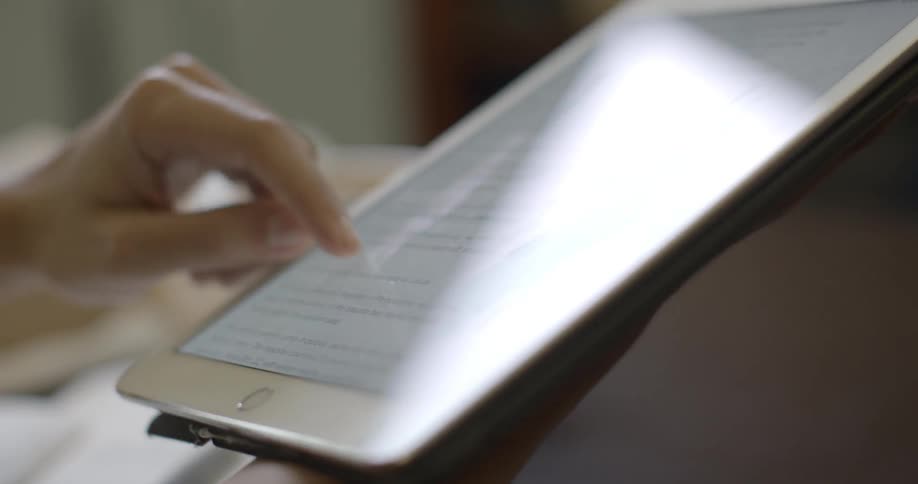 A person is using a tablet