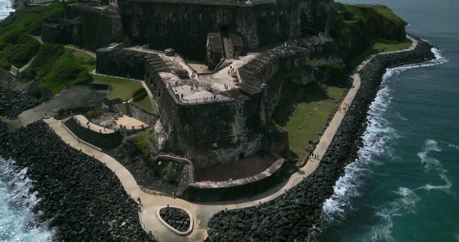 People walk along and up to cliffs