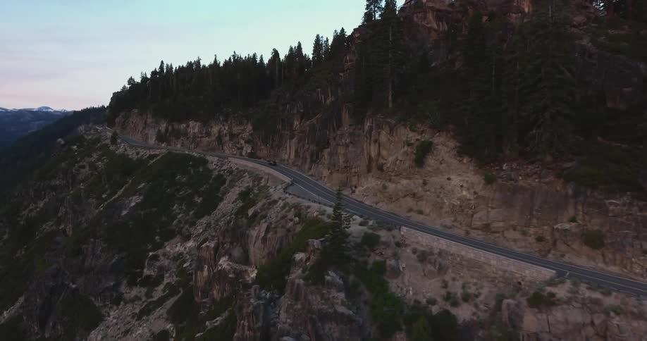 A small road lines this mountain top