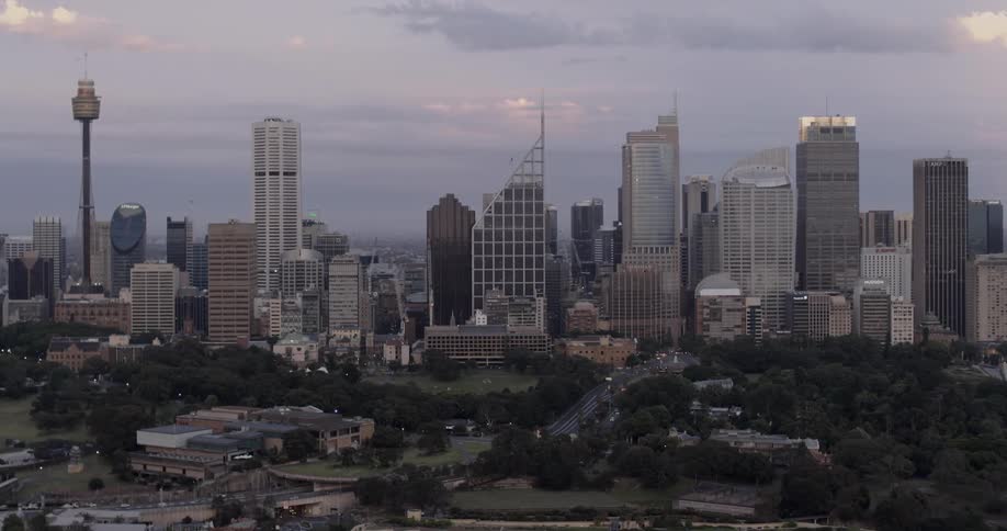 Big city skyline on a cloudy day