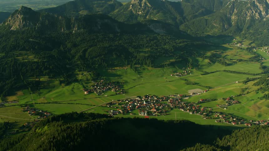 A small town in the middle of a valley
