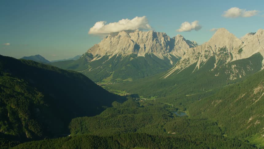 Green valley between the mountains