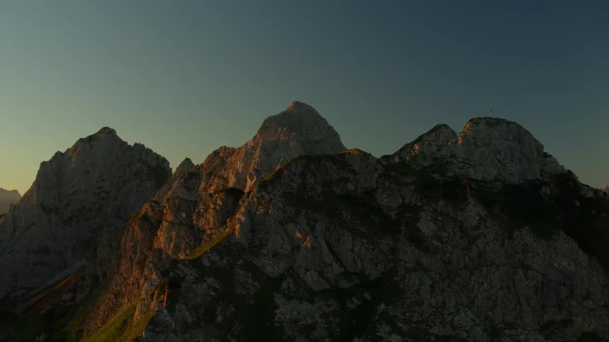 Mountainous landscape at sunset