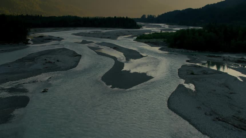 A wide shallow river