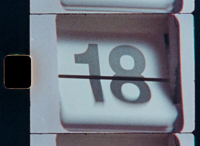 A close-up of a retro flip calendar counting through the days of the month from 1 to 31