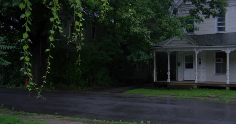 View of a house on a rainy day