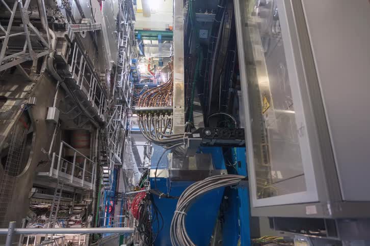A timelapse with a complex camera move reveals the immense scale of the Large Hadron Collider at CERN during maintenance