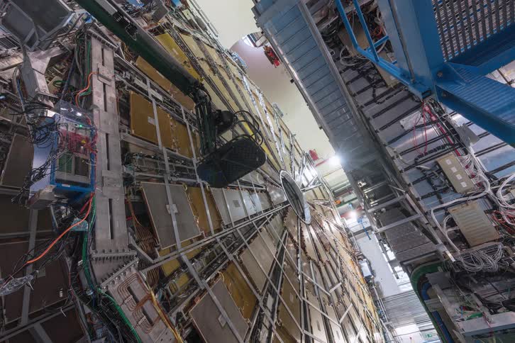 Timelapse of engineers working on the assembly of the Large Hadron Collider at CERN