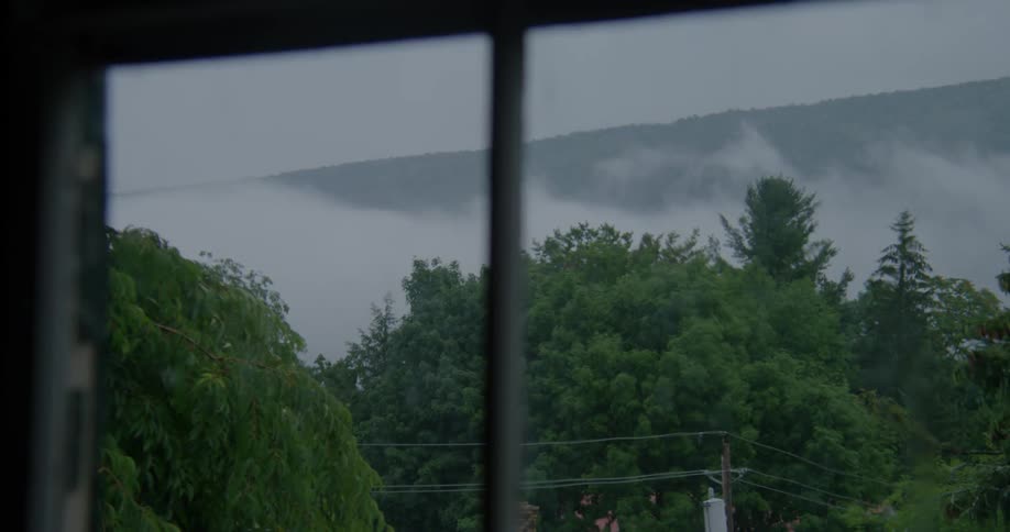 Fog is rolling from the mountain ahead