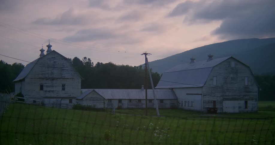Barn out in the  country on a cloudy day