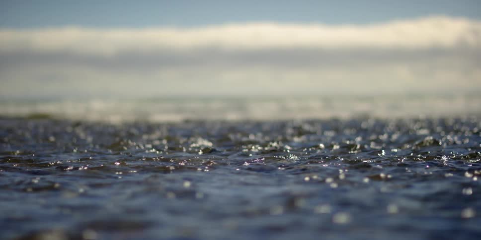 Water rippling on a cloudy day